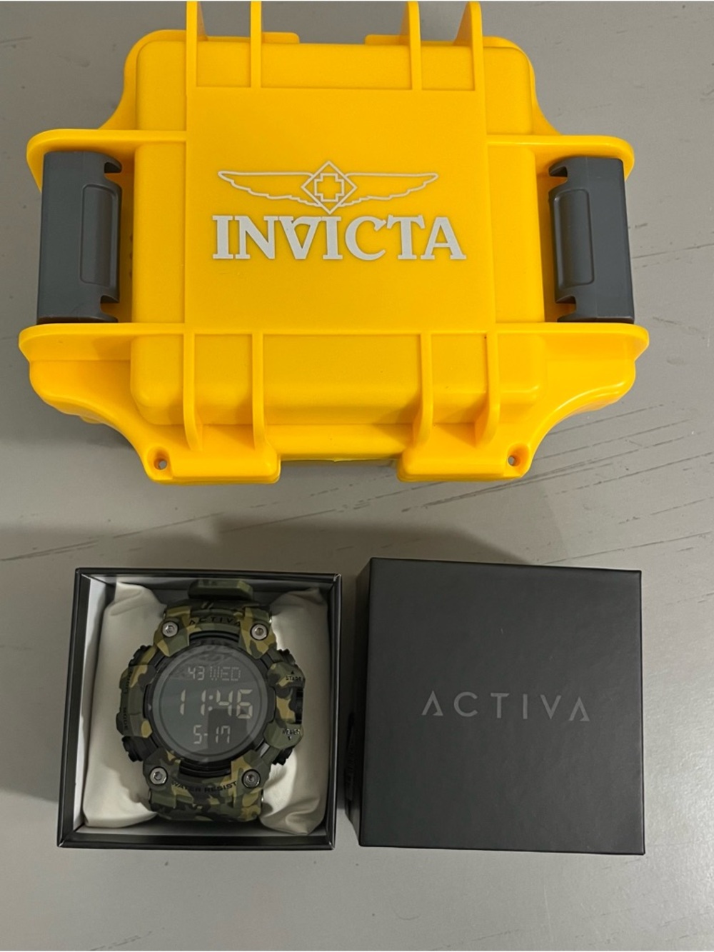Activa x Invicta Digital Camo Watch + Invicta Yellow Impact Case Set
